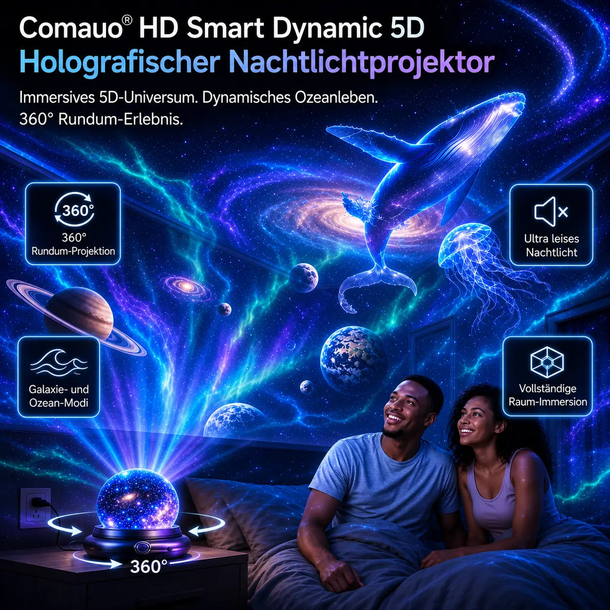 🌌🔮 Topacme® 5D Mini-Sternenprojektor💡 — Dynamische Galaxiebeleuchtung für Schlafzimmer, Autos und entspannte Nächte (Copy)
