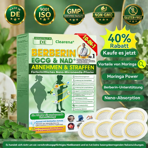 𝐂𝐥𝐞𝐚𝐫𝐞𝐧𝐚®🧑‍⚕️🏆 𝘽𝙚𝙧𝙗𝙚𝙧𝒊𝒏𝒆 · 𝙀𝙂𝘾𝙂 × 𝐍𝐴𝑫+ 10-in-1 Fortschrittliches Nano-Mikronadel-Pflaster  (𝑵𝒖𝒓 𝒆𝒊𝒏𝒎𝒂𝒍 𝒕ä𝒈𝒍𝒊𝒄𝒉, 𝒔𝒊𝒄𝒉𝒕𝒃𝒂𝒓𝒆 𝑽𝒆𝒓ä𝒏𝒅𝒆𝒓𝒖𝒏𝒈𝒆𝒏 𝒊𝒏 7 𝑻𝒂𝒈𝒆𝒏) 💪 Für Adipositas, schlaffe Haut, Diabetes, Schlafapnoe, Gelenkprobleme und mehr