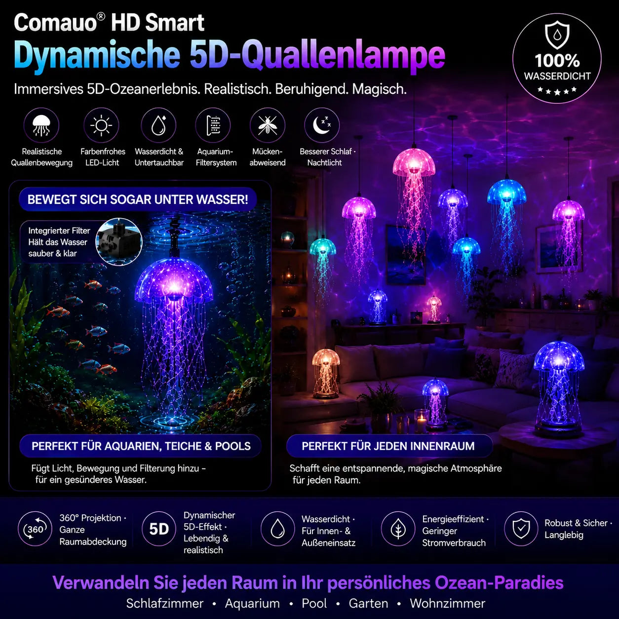 Topacme® Ultra-Realistische Bionische Quallenleuchte