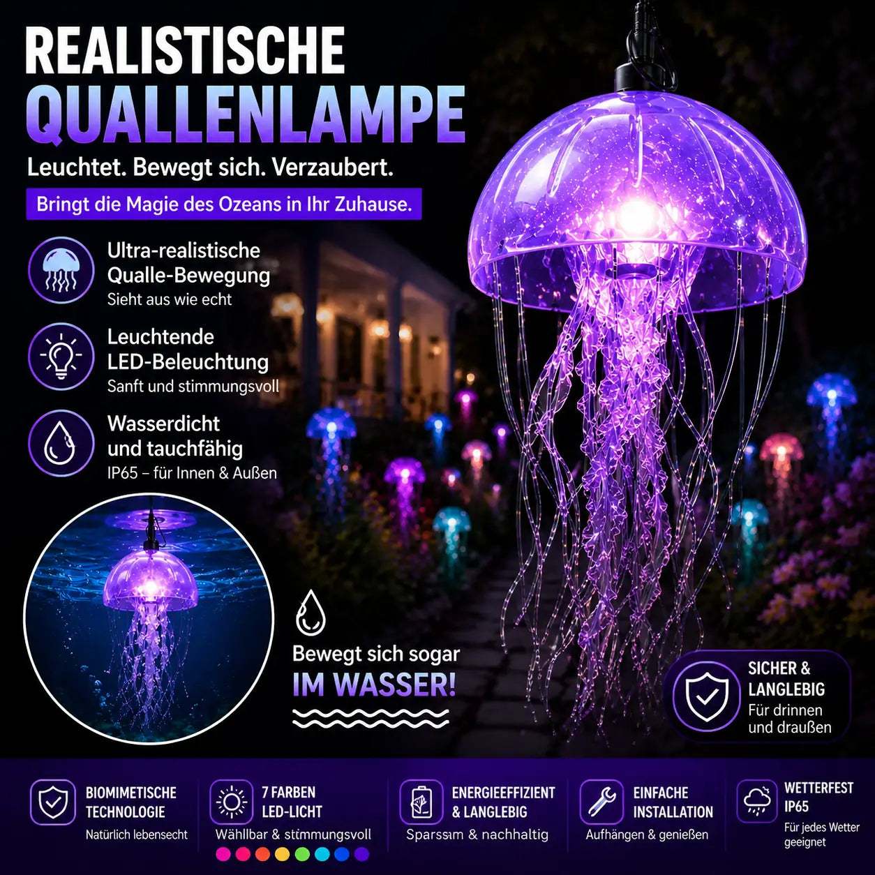 Topacme® Ultra-Realistische Bionische Quallenleuchte