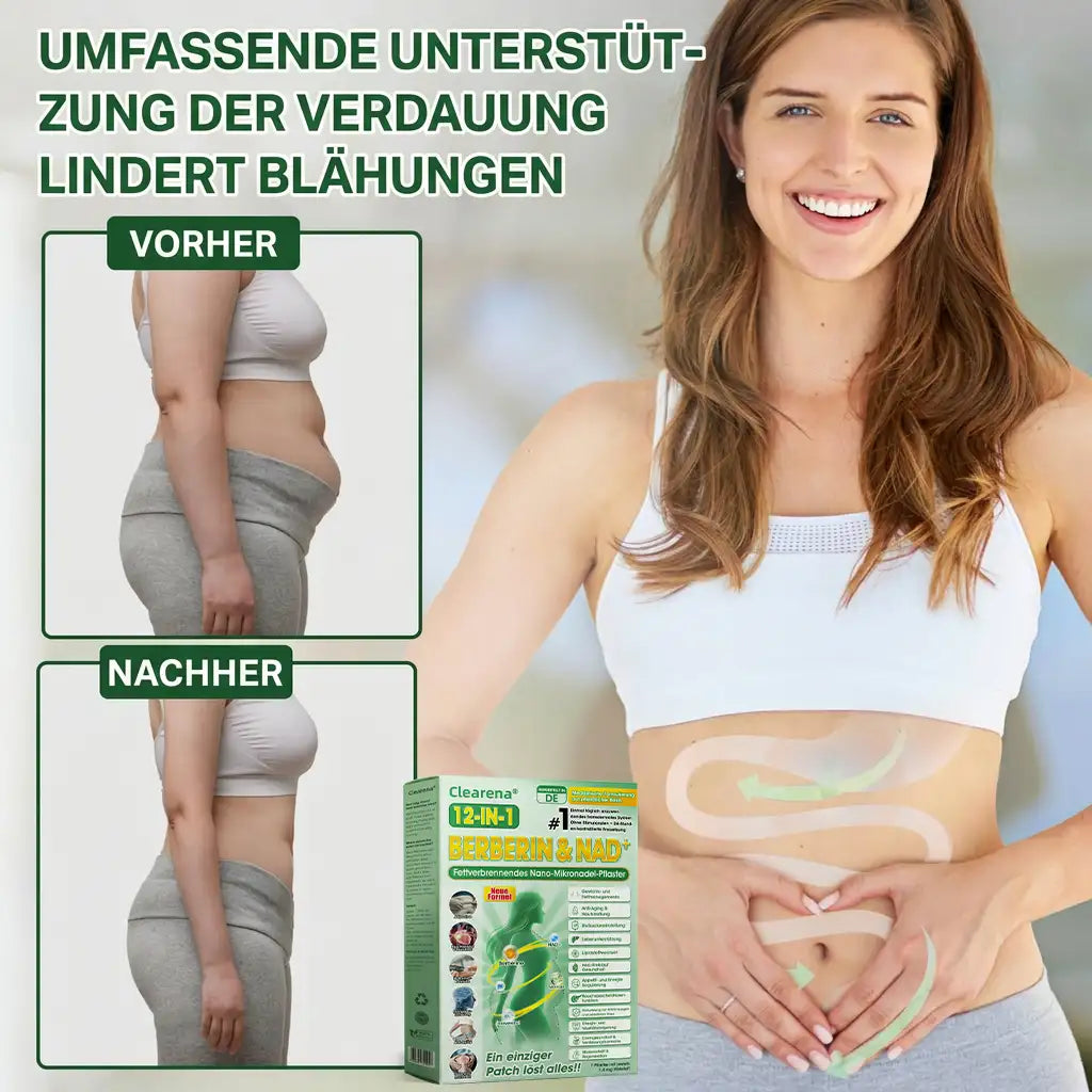 Offizieller Store | ☀️☀️𝐂𝐥𝐞𝐚𝐫𝐞𝐧𝐚® Moringa Berberin + NAD+ 10-in-1 Nano-Mikronadel-Patch (Nur einmal täglich, sichtbare Veränderungen in 7 Tagen)