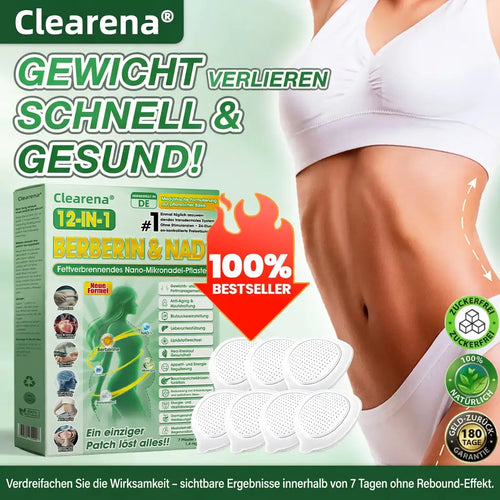 Offizieller Store | ☀️☀️𝐂𝐥𝐞𝐚𝐫𝐞𝐧𝐚® Moringa Berberin + NAD+ 10-in-1 Nano-Mikronadel-Patch (Nur einmal täglich, sichtbare Veränderungen in 7 Tagen)