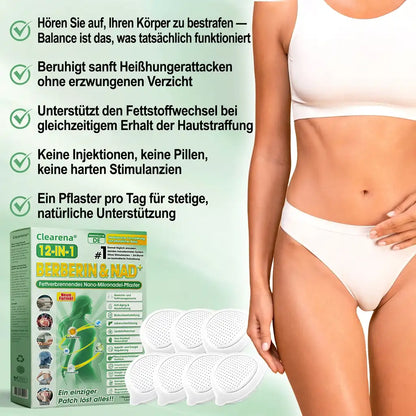 Offizieller Store | ☀️☀️𝐂𝐥𝐞𝐚𝐫𝐞𝐧𝐚® Moringa Berberin + NAD+ 10-in-1 Nano-Mikronadel-Patch (Nur einmal täglich, sichtbare Veränderungen in 7 Tagen)