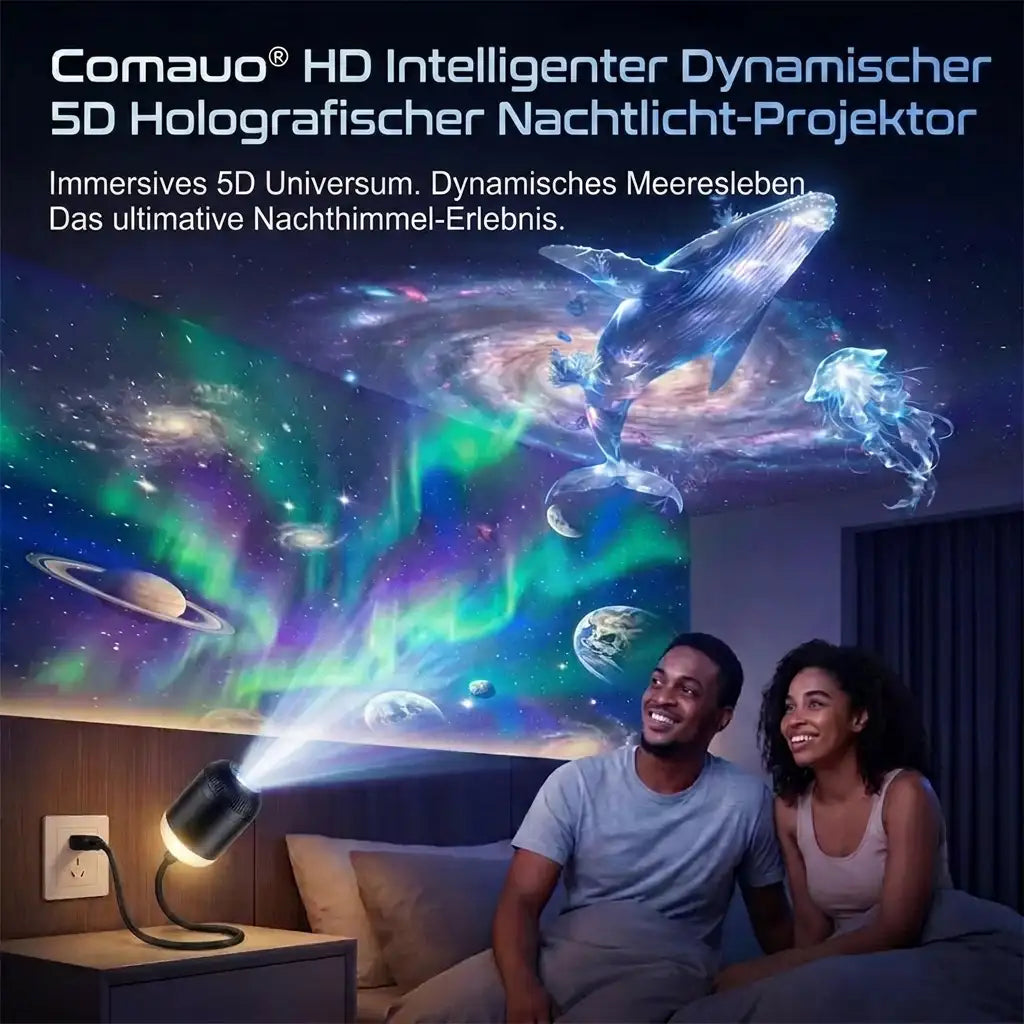 Comauo® 5D Mini-Sternenprojektor — Dynamische Galaxiebeleuchtung für Schlafzimmer, Autos und entspannte Nächte 🔥