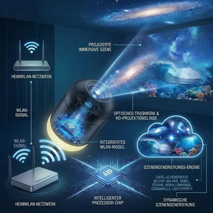 Comauo® 5D Mini-Sternenprojektor — Dynamische Galaxiebeleuchtung für Schlafzimmer, Autos und entspannte Nächte 🔥